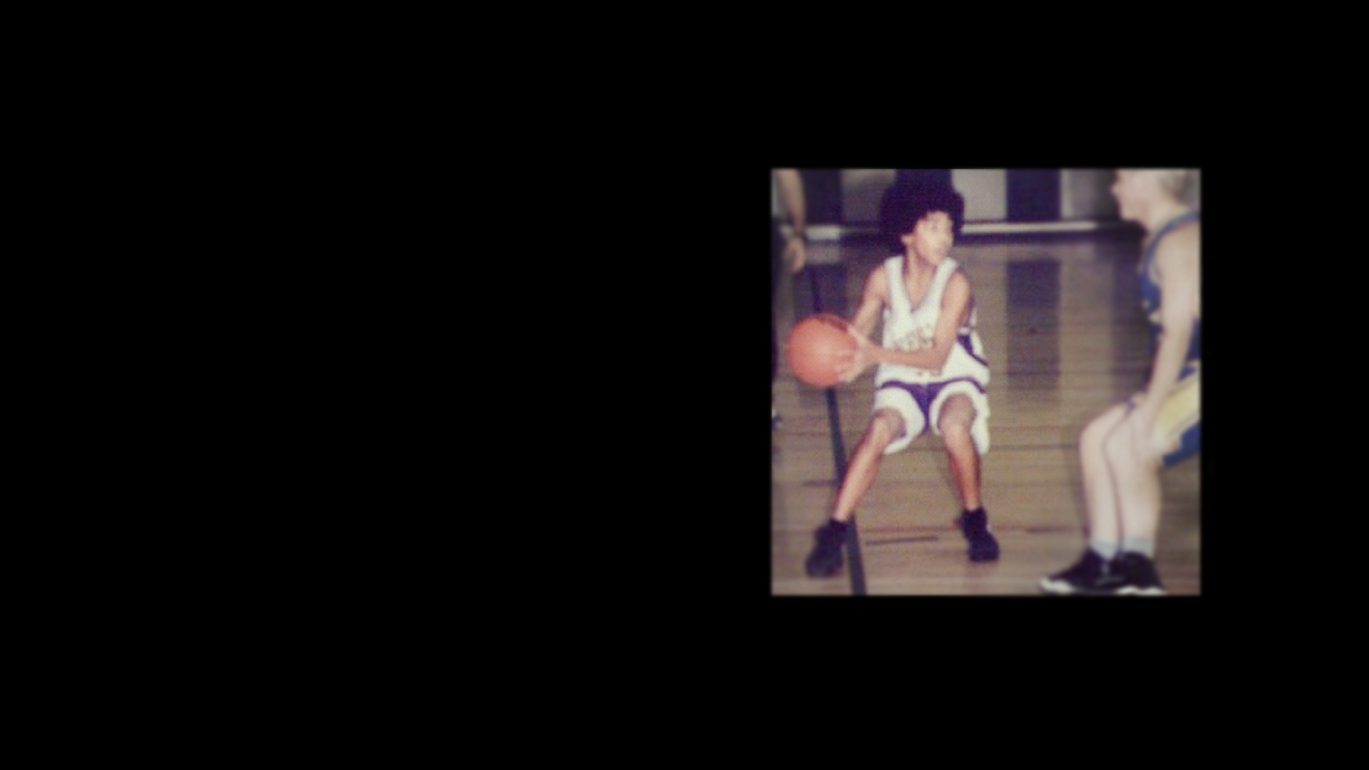 An archival childhood basketball photograph supplied by the founder of ALL BALL BABY!